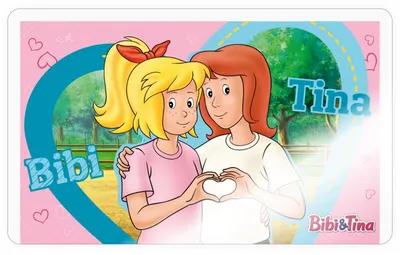 Produktbild von Spreadshirt Bibi und Tina Herzrahmen Sticker Aufkleber, 10 x 10 cm, Transparent glänzend