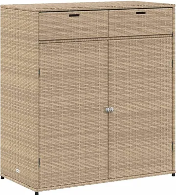 Produktbild von vidaXL Gartenschrank Beige 105x55x113 cm Poly Rattan