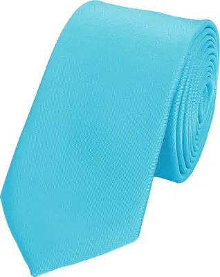 Produktbild von Fabio Farini - 1 Stück einfarbige Herren Schlips - Unicolor Krawatte in 6cm oder 8cm Breite Schmal (6cm), Cyan perfekt als Geschenk