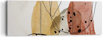 Produktbild von Bild auf Leinwand - Leinwandbild - 3 Teile - Aquarell Abstraktion Formen - 90x30cm - Wand Bild - Wanddeko - Wandbilder - Leinwanddruck - Bilder - Wanddekoration - Leinwand bilder - CA90x30-4658