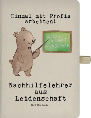 Produktbild von Mr. & Mrs. Panda Schreibheft Nachhilfelehrer Leidenschaft - Transparent - Geschenk, notizbuch, Lustig, Spruch, Kladde, Nachhilfeunterricht, Reisetagebuch, Tagebuch