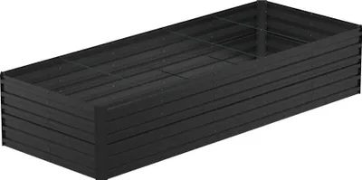 Obrázok produktu pre JOIEYOU 300x120x58cm kovový kvetináč na vyvýšené záhony, 2160L pozinkovaný oceľový záhradný záhon, obdĺžnikový záhon na stavbu, vonkajší kvetináč na zeleninu kvety ovocie bylinky (čierny)