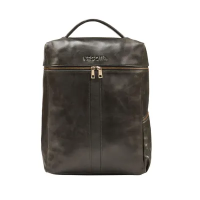 Produktbild von Negotia Kova Leder Rucksack 15,6 Zoll Schwarz – Laptoprucksack, Business Backpack, Echtleder Tagesrucksack