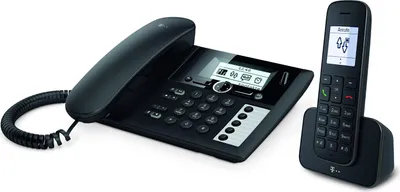 Zdjęcie produktu dla Telekom Sinus PA 207 Plus 1, Telefon analogowy/DECT, Przewodowy i bezprzewodowy zestaw słuchawkowy, Głośnik, 150 wejścia, Nazwa i identyfikacja dzwoniącego, Czarny