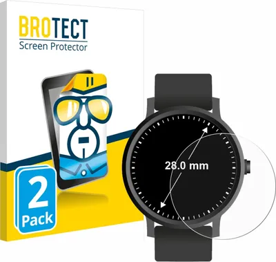 Produktbild von 2x Für Armbanduhren (Kreisrund, ø: 28 mm) Schutzfolie BROTECT Displayschutz Display Schutz Folie Klar Transparent