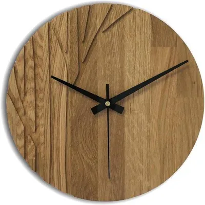 Productafbeelding van Houten wandklok, moderne eiken wandklok, woondecoratie, 40 cm
