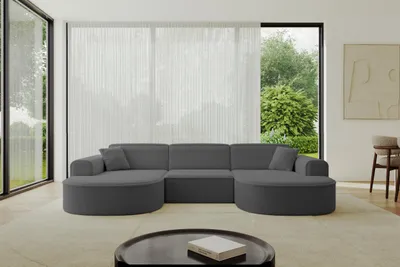 Produktbild von ALTDECOR Ecksofa in U-Form  MARI-U1 -303x171x79,5 cm  Grau -  Corner Sofa Bett Eckcouch Couch L-Form Wohnlandschaft  Cauchsofa