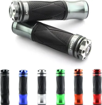 Produktbild von Area1 Motorrad Motorroller Lenkergriffe Griffe - Typ Xtreme Farbe Grau - Griffgummis 2 Stück 1x 22mm + 1x 24-25mm (7/8 / 1 Zoll)