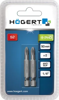 Zdjęcie produktu dla Końcówka wkrętakowa Högert PH0, 50 mm, 2 szt.