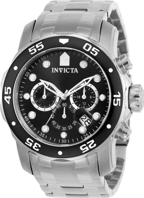 Zdjęcie produktu dla Invicta Pro Diver - SCUBA 0069 Zegarek Męski - Mechanizm Kwarcowy - Stal Nierdzewna z Czarną Tarcza - 48 mm
