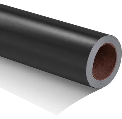Productafbeelding van Metallic mat cadeaupapier, bruiloft, kerst, 44 cm, 10 meter, zwart
