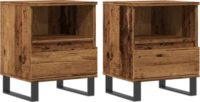Produktbild von Nachttische 2 Stk. Altholz-Optik 40x35x50 cm Holzwerkstoff