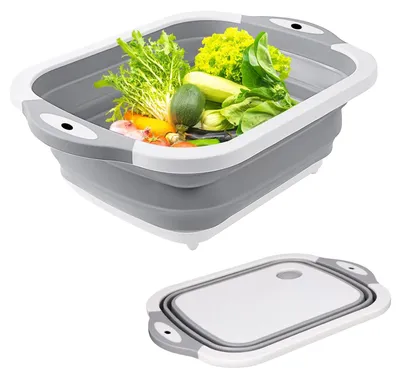 Imagen del producto de Tabla de cortar plegable 3 en 1, sin BPA, ligera, ideal para camping, cocina y actividades al aire libre