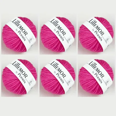 Image de 6 pelotes de Lillemor by Permin – Lainepour bébés, enfants et adultes (15 rose vif)
