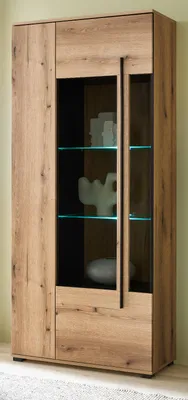 Produktbild von Vitrinenschrank "Design-D" in Evoke Eiche Vitrine 90 x 200 cm inklusive Beleuchtung