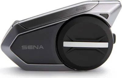 A close-up side view of a Sena 50S communication system.
