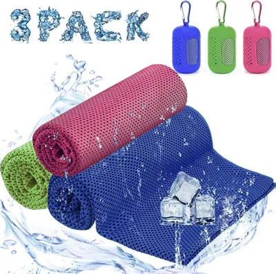 Produktbild von Kühlendes Handtuch Set, Kühltücher, Schnelltrocknend Kühlhandtuch für Sofortige Kühlung, Eishandtuch Cooling Towel für Fitness, Sport, Reise, Yoga