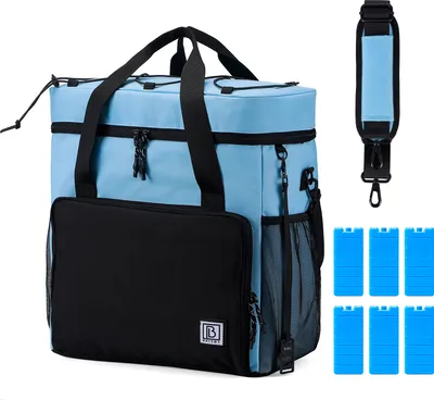 Produktbild von Brisby 4-lagig isolierte Kühltasche - Lunchtasche 40 Liter - Schwarz Blau