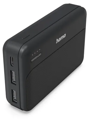 Obrázok produktu pre Hama Pocket 10, 10000 mAh, Lítium polymér (lipo), Čierna