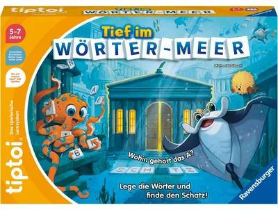 Produktbild von Ravensburger tiptoi 00103 Tief im Wörter-Meer, Spiel für Kinder von 5-7 Jahren, für 1-4 Spieler
