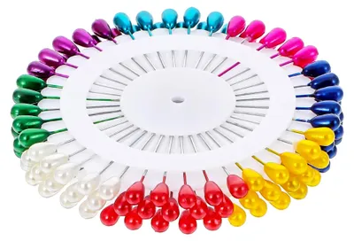 Produktbild von 120 Stück Bunte Stecknadeln, Mehrfarbig, 4 cm