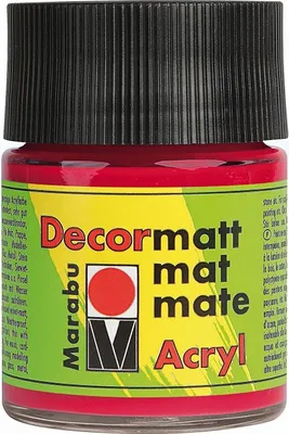 Produktbild von Marabu Acrylfarbe "Decormatt" kirschrot 50 ml im Glas