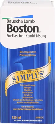 Produktbild von Boston Simplus Lösung mit integriertem Proteinentferner für alle harten Kontaktlinsen, 120 ml Lösung