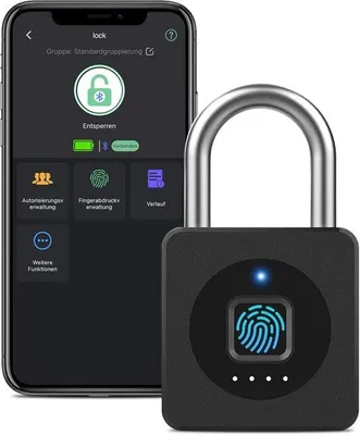 Immagine prodotto di Serratura con impronta digitale – Bluetooth, impermeabile, per palestre, bagagli, garage, armadi
