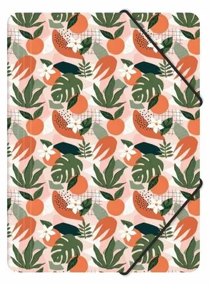 Image de Pochette A4 en PP avec élastique et motif tropical