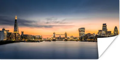 Produktbild von MuchoWow® Poster Skyline - London - Sonnenaufgang 40x20 cm - Poster für die Wand - Poster Schlafzimmer