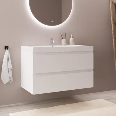 Produktbild von LOMAZOO Badezimmermöbel - Glänzend Weiß - Badmöbel - 80cm