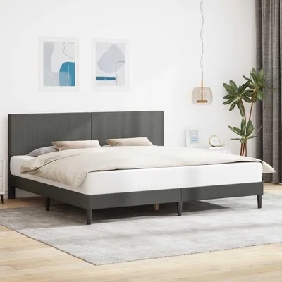 Produktbild von Möbel Bettrahmen mit Kopfteil Dunkelgrau 180 x 200 cm CordstoffKlassische Betten - Klassische Betten c6867