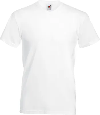 Image de Fruit Of The Loom T-shirt Valueweight col V pour homme, manches courtes BC338 (M) (Blanc)