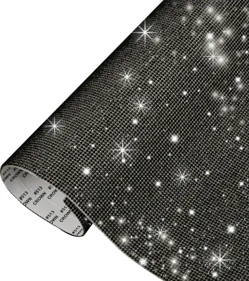 Produktbild von Selbstkleblicher Strasskleber Fadeless Glas Kleidungsdekoration Autos Strassaufkleber für Sammelalbum-Schwarz