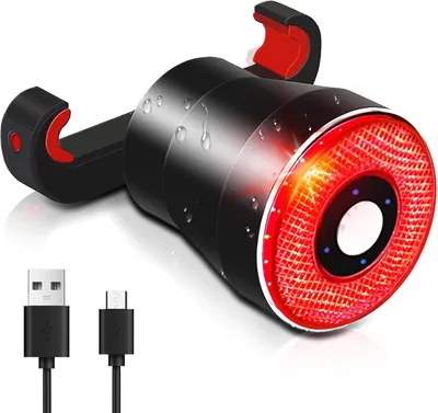 Productafbeelding van Intelligent fietsachterlicht, USB-oplaadbaar, IPx6 waterdicht, fietsverlichting, automatische startstop, 4 modi, led-achterlicht