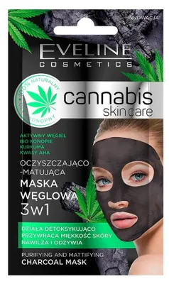 Image de Eveline Cosmetics Cannabis Skin Care – masque visage, hydratant, régénérant – Pack de 12