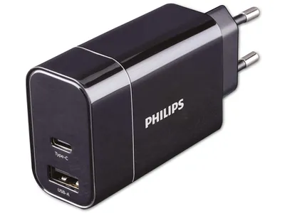 Obrázok produktu pre PHILIPS USB nabíjačka 2-násobná, 30W, 1x USB-A, 1x USB-C