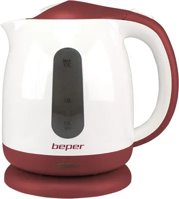 Immagine prodotto di BEPER P101BOL100 Bollitore elettrico, spegnimento automatico, 1,7 litri, filtro anticalcare removibile, 2200 W, rosso