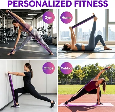 Set von 3 Widerstandsbändern mit 8 Schlaufen für Fitness