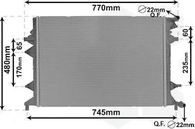 Immagine prodotto di VAN WEZEL 58012714: Radiatore per auto, radiatore per motore, compatibile con SKODA YETI (5L), VW CADDY IV Kombi (SAB, SAJ), CC (358), CADDY IV Furgone (SAA, SAH)