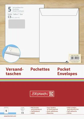 Zdjęcie produktu dla Koperta pocztowa biała z okienkiem C5 5er