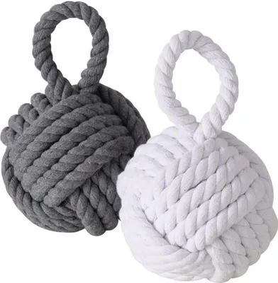 Produktbild von Türstopper Zuber Jute Textil H/Ø 23/15 cm weiß grau natur 2er Set