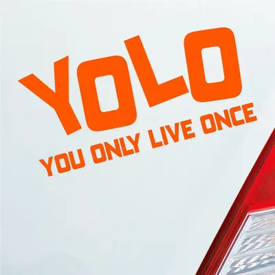 Produktbild von Auto Aufkleber YOLO You only live once Leben Genießen Abenteuer 12x6 cm Orange Sticker Heckscheibenaufkleber