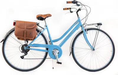 Immagine prodotto di Bicicletta da città Via Veneto by Canellini RETRÒ Acciaio Donna con Borse - Azzurro