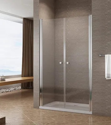 Produktbild von Pendeltür Nischentür Duschtür Duschwand Duschabtrennung 120x197cm aus 6mm ESG Sicherheitsglas mit Nanobeschichtung Klarglas Duschtrennwand Chromoptik barrierefrei links und rechts montierbar
