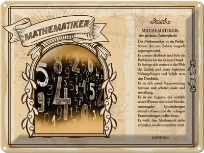 Produktbild von vianmo Blechschild 30x40 cm Mathematiker präziser Zahlenfuchs Beruf Arbeit