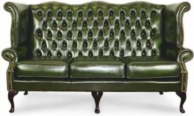 Produktbild von Casa Padrino Luxus Barock Chesterfield Leder Sofa Vintage Grün / Schwarz 188,5 cm - Barock Möbel