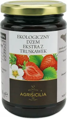 Zdjęcie produktu dla DŻEM EKSTRA Z TRUSKAWEK360 g - AGRISICILIA