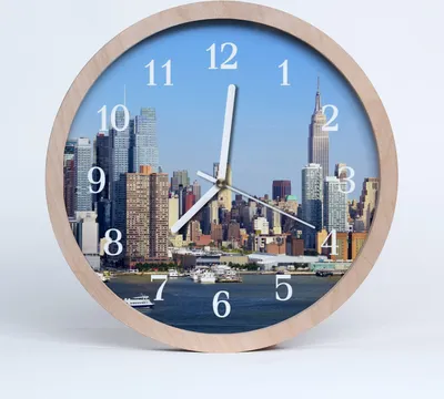 Produktbild von Holzuhr 20fi cm wanduhr - Stadtgebäude