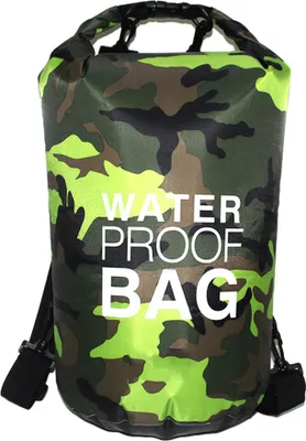 Image de CANDeal Camouflage sac étanche à sec, sac à dos léger Roll Top Dry Storage pour le kayak, la plage, le rafting, le bateau, la randonnée, le snowboard, la natation, le camping et la pêche (vert,15L)